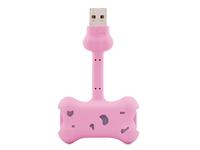 Bone Doggy Link 2 Port USB 2.0 Hub Supports 98/98SE/Me/2000/XP/VISTA/MAC 100 x 173 x 22mm 68.4g Pink [BNE AP06041-PK]