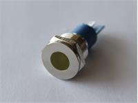 LED Indicator 14mm Flat Panel Mount Yellow Dot 12VDC 20mA IP65 - Nickel Plated Brass [AVL14F-NDY12]
