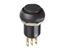 3A 28VDC IP67 Sealed Snap Action Pushbutton Switch with 12mm Diameter Bushing, Quick Connect Terminals and Round Flat Black Actuator [IMP7Z422]