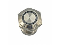 Vandal Resistant Push Button Switch 12mm Mom. Raised Button. Red Ring Led 12v - 1n/o 2A-36VDC - IP65-Stainls. Steel (Anti Vandal) [AVP12R-M1SCR12]