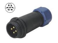 Male Circular Connector • Plastic Screw-Lock Cable-End • 7 way • 500V 15A • IP68 [XY-CC211-7P-II-1C]