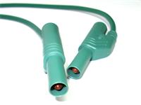 4mm Stackable PVC Safety Test Lead with 1mm sq. Straight Shroud Plug to Shroud Plug in Green 50 cm in length [MLS-WS 50/1 GREEN]