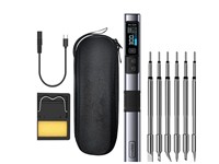 FNIRSI HS‑02AF Soldering Iron Kit in a Bag – 60 W Iron with Temperature Control up to 480 °C, Ergonomic Grip, Integrated Holder, Cleaning Sponge and 6 Interchangeable Tips for Precise Electronics Soldering. [FNIRSI HS-02AF SOLDER IRON SET]
