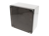 Polycarb Enclosure 160 x 160 x 90mm Smoked Lid Grey Body IP66 [1554S2GYSL]