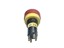 Emergency Push Button 25mm Round Rotary Release 1 N/O-N/C Plug 12V LED IP65 [PBME25TRP-L12-65]