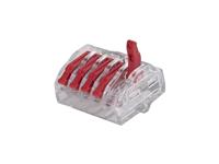 Transparent 5Way Releasable Push-in Wire Connector 0.2~4mm, Max Current & VoltagE : 32A 450V 28~14AWG [HELACON HCRN-5]