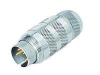 Circular Connector M16 Cable Male Straight 6 Pole DIN Gold Plated Contacts Screw Lock 8mm Cable Entry IP67 [99-5121-40-06]