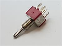 Miniature Toggle Switch Form : DPDT-(1)-0-(1) 5A-120 VAC •PCB Termination with Standard Lever Actuator [8012A-PCB]