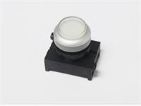 Push Button Actuator Switch Illuminated Momentary • White Raised Lens • Metallic Silver 30mm Bezel [P302MWS]