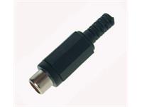 Inline RCA Socket • Black • Plastic with Sleeve [MR569M BLACK]