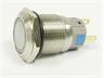 Ø19mm Vandal Resistant Stainless Steel IP67 Push Button and Orange 12V LED Ring Illuminated Switch with 1C/O Latch Operation and 5A-250VAC Rating [AVP19F-L2SCO12]