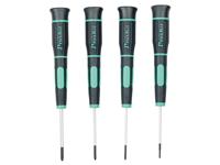 SD-081G : 4pcs Tri-Wing Precision Screwdriver Set Made of Chrome-Molybdenum Vanadium Steel with Smooth Rotational Cap and Non-slip Dual Colour TPR Handle [PRK SD-081G]