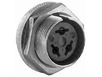 Amphenol/Eaton/CDM/WPI 3 pole Female Front Jam Nut/Dress Nut Panel Receptacle (Microphone connector) 3A 600VAC. [91-PC3F]