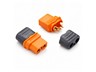 XT60I-F & XT60IPW-M BATTGO SMART LIPO Battery Connector 2Pole 35A 500VDC IP40 - Cable End Polarized Female/Male Gold Plated Bullet Terminals R/A (PCB) - With Cover/Boot [RC-XT60I-F/XT60IPW-M CONN PR]