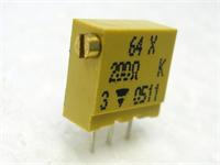 Multiturn Trimmer Potentiometer 2K 10mm2. Vertical SIL Pinout Side Adjust 21 Turns 0,5W Cermet [3296X-2K (64X-2K)]