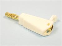 4mm Stackable Gold Plated Banana Plug • 19A 50V • White [KAG4 WHITE]