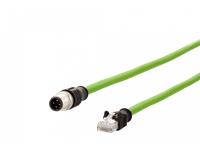 Cordset Shielded M12 D-Coded Male Straight 4 Pole – RJ45 Plug AWG 26 (4x1) - 2M PUR Cable [142M4D15020]