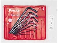 8PK-022 :: 35 to 65mm, 7pcs Miniature L Shaped Hex Key Wrench Set • 0.7 to 3mm • for Hexagon Screws • 32.8g [PRK 8PK-022]