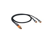 Cordset M12 A COD DUO Male Straight. 3 Pole to Dual 3 Pole Angled Female - Double End - 2M PUR Cable IP67 (46951) [ASB2-RKWT 4-3-224/2M]
