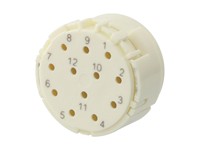 Circular Connector M23 Signle. Male Crimp Insert CCW- 12 Pole (PE on Pos 9) FOR 12 x 1mm Contacts - 8/20A @ 500VAC Max. [7004912111]