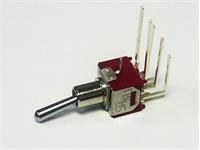 Sub-Miniature Toggle Switch • Form : DPDT-1-N-1 • 3A-125 VAC • Right-Angle-Hor.Mount • Standard-Lever Actuator [TS9]