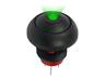 IP67 Illuminated Momentary Push Button Switch • Form : SPST-0-(1M) • 17mm Round Black Bezel • Black Button with Green LED • Solder-Lug [PBR171ATLE0L5]