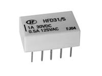 Signal Sub Mini Sealed Relay Form 2C (2c/o) 1,5VDC 16 Ohm Coil 2A 30VDC 0,5A 125VAC (4A@220VDC/277VAC Max.) - Gold Flash Contacts [HFD31-1.5]