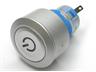 Ø22mm Vandal Proof Plastic Push Button with Power Symbol and 12V Red LED • 1N/O 1N/C Latch Operation • 5A-250VAC Rating [PBR25-L2PSR12]