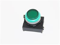 Push Button Actuator Illuminated Latching • Green Raised Lens • Green 30mm Bezel [P302LGG]