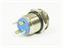 Vandal Resistant Push Button Switch 12mm Momentary Flat Button. Red Ring LED 12V - 1n/o 2A-36VDC -IP65- Nickel Plated Brass (Anti Vandal) [AVP12F-M1NCR12]