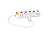 Crabtree Multiplug Adaptor 7Way Switched 2X16A 1XSchuko 4x16A/6A Slimline 3P Euro Sockets Power-on Indication Light 0.5M Cord [CRBT BC7241SP]