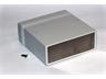Instrument Enclosure • Polystyrene Plastic • with Aluminium End Panels • 134x135x50mm • Grey enclosure Metal Panel [1598BSGY]