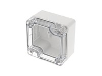 Polycarb Enclosure 65x65x40mm Grey Body Clear Lid IP66 [1554B2GYCL]