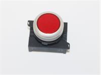 Push Button Actuator Illuminated Latching • Red Flush Lens • Metallic Silver 30mm Bezel [P301LRS]