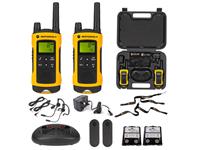 Motorola Licence Free 2 Way Radio {10km Line of Sight} 500mW,12.5Khz, 8CH,140g, Batteries Included 2XNIMH,10 Call Tone, Hard Carry Case, Size:5.7x17.3x4CM, Keypad Tones, LED Torch, Weather Proof, Vibrate Alert [MOTO TLKR-T80 EXTR]