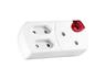 Crabtree Plug in Adaptor 1X16A, 2X6A Euro Sockets, Power on Indicator [CRBT BP2120P]