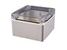 Heavy Duty Enclosure • Polycarbonate • 90x90x60mm • Grey with Clear Lid [1554E2GYCL]