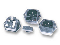 Screw On Power Inlet • with Built-In 5x20mm Fuse Holder • Fast-On Tab 6.3mm • 3 way [6200-23]