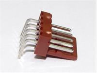 2.54mm Crimp Wafer in Brown • 5 way in Single Row • Reverse Right Angled Pins [CX7395-05R MOLEX]