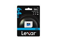 Lexar High Performance Blue Series Micro SD Card 64GB Class 10 Up To 100MB/s Read, 64MB/s Write Speed, 4K UHD, microSDXC UHS-I , UHS Speed Class:U3, Speed (X-Rating):633x, Application Performance:A1 [LEXAR LMS0633064G-BNNNG]