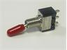 Toggle Switch • Form : SPDT-1-1 • 10A-125 VAC • Solder-Lug • Red-Cap • Standard-Lever Actuator [MS166R]