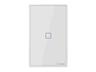 SONOFF 4X2 Luxury White Glass Panel Touch Wall Light Single Switch. It can also be Controlled via 433MHZ RF or WiFi through IOS/Android APP- Ewelink. US Version [SONOFF T2 WIF+RF TOUCH US 1W WH]