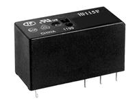 Miniature High Power Relay, Form 2C, VCoil= 5V DC, IMax Switching= 8A , RCoil= 62Ω, PCB, in Low Profile Case [HF115F-005-2ZS4A]