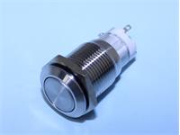 Ø16mm Vandal Resistant Push Button Switch Latching, Flat Button 1n/o - 1n/c 5A-250VAC -IP67- Stainless Steel [AVP16F-L2S]