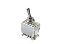 Apem Hi Quality/ Reliability Metal Lever Toggle Switch with Front Panel Seal, Double Pole DPST On -Off - On. Screw Terminal. 15A/250VAC, 5A/24VDC VDE Approved [649HK]