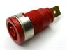 4mm Panel Mount Banana Socket with Built-In Safety in Red [SEB2620-F6,3 RD]