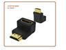 Adaptor HDMI-Male to HDMI-Female 90° Upright Gold Plated Contacts in Black [ADAPTOR HDMI M/F90UP]