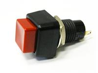 Midget Push Button Switch • Alternate • Form : SPST-1-0-A • 3A-125 VAC • Red-Button • Square Actuator [DS453R]