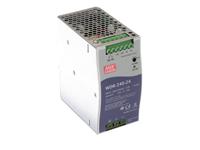 DIN Rail Metal Case Switch Mode Power Supply with Active PFC. Wide Input: 180 ~ 550VAC/254 - 780VDC. Output 24VDC @ 10A (DIN Rail Metal W/I PFC 24V 10A) [WDR-240-24]