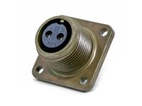 Circualr Connector MIL-DTL-5015 Style Screw Lock Square. Flange Panel Recptacle 2 Pole #16 Contact. Female Solder. 13A 500VAC/700VDC (MS3102A12S-1S)(97-3102A-12S-1S) Non Standard Orientation [XY3102A-12S-1S]